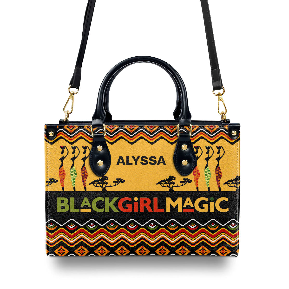 BLACKGIRLMAGIC - Personalized Leather Handbag - MB10