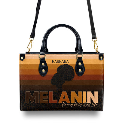 MELANIN - Living My Best Life - Personalized Leather Handbag MB33