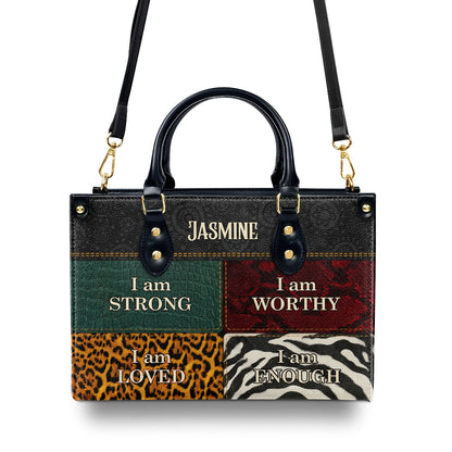 I Am - Personalized Leather Handbag SB08