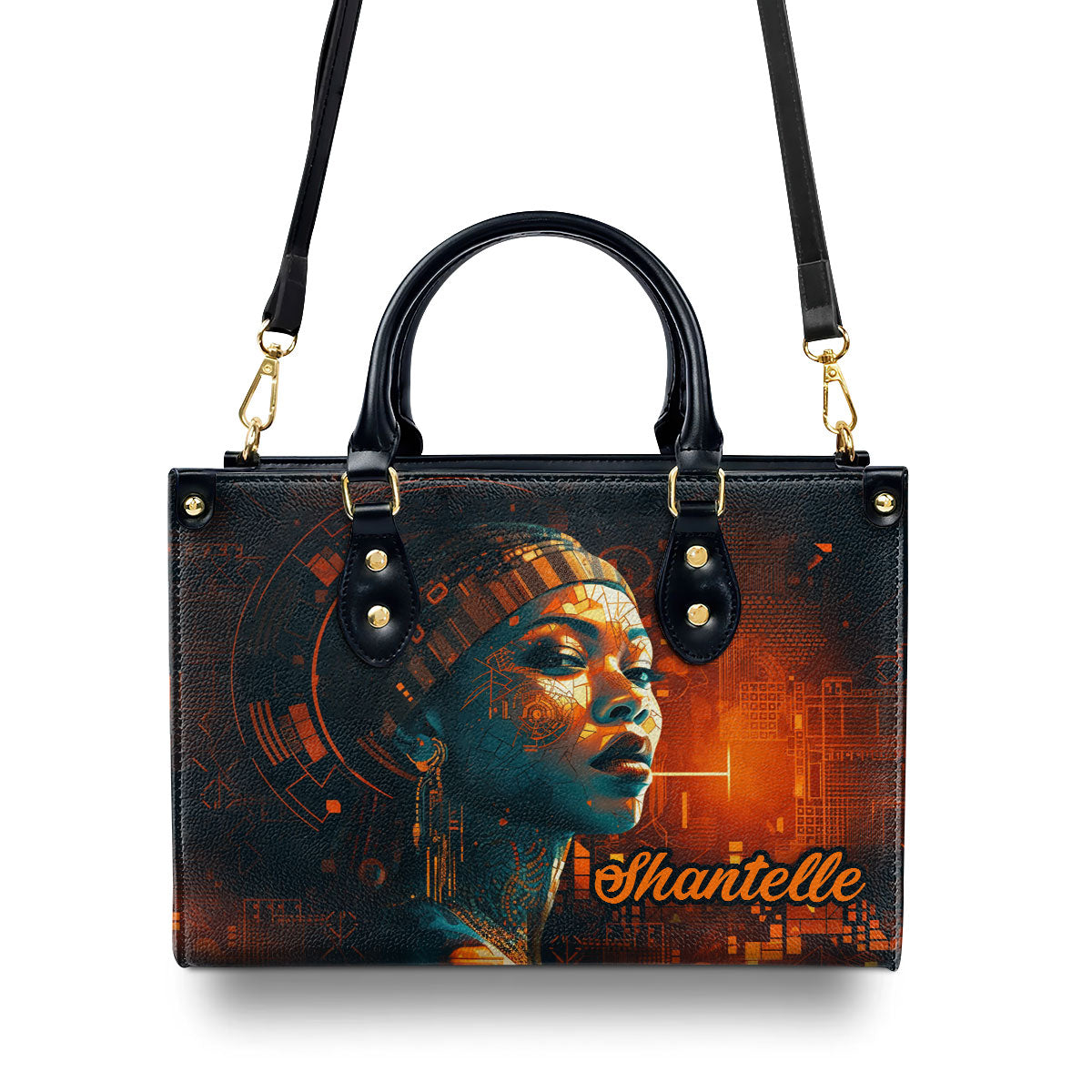 Afrofuturism01 - Personalized Leather Handbag SB117