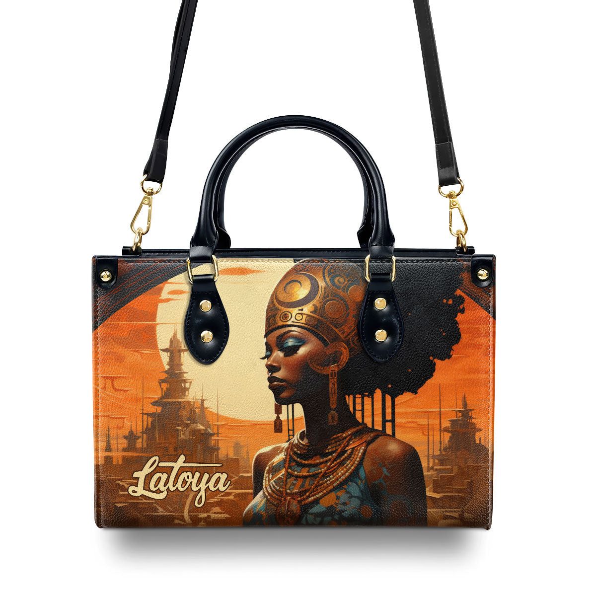 Afrofuturism08 - Personalized Leather Handbag SB118