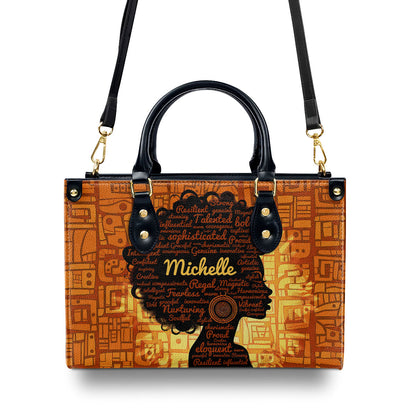 Afro Queen - Galaxy Personalized Leather Handbag SB47