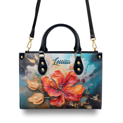 Flamboyant Flower - Personalized Leather Handbag STB131