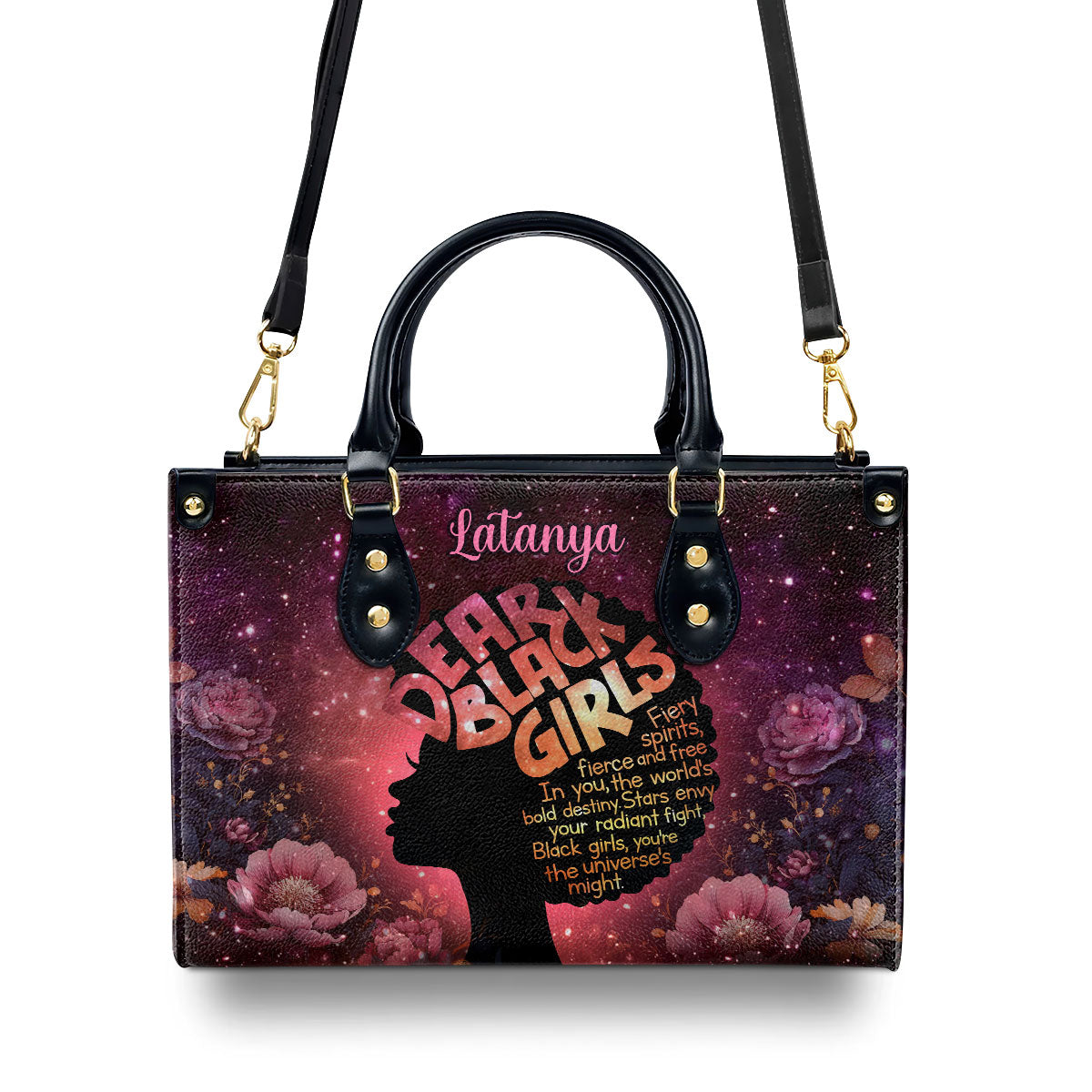 Dear Black Girls - Personalized Leather Handbag STB146