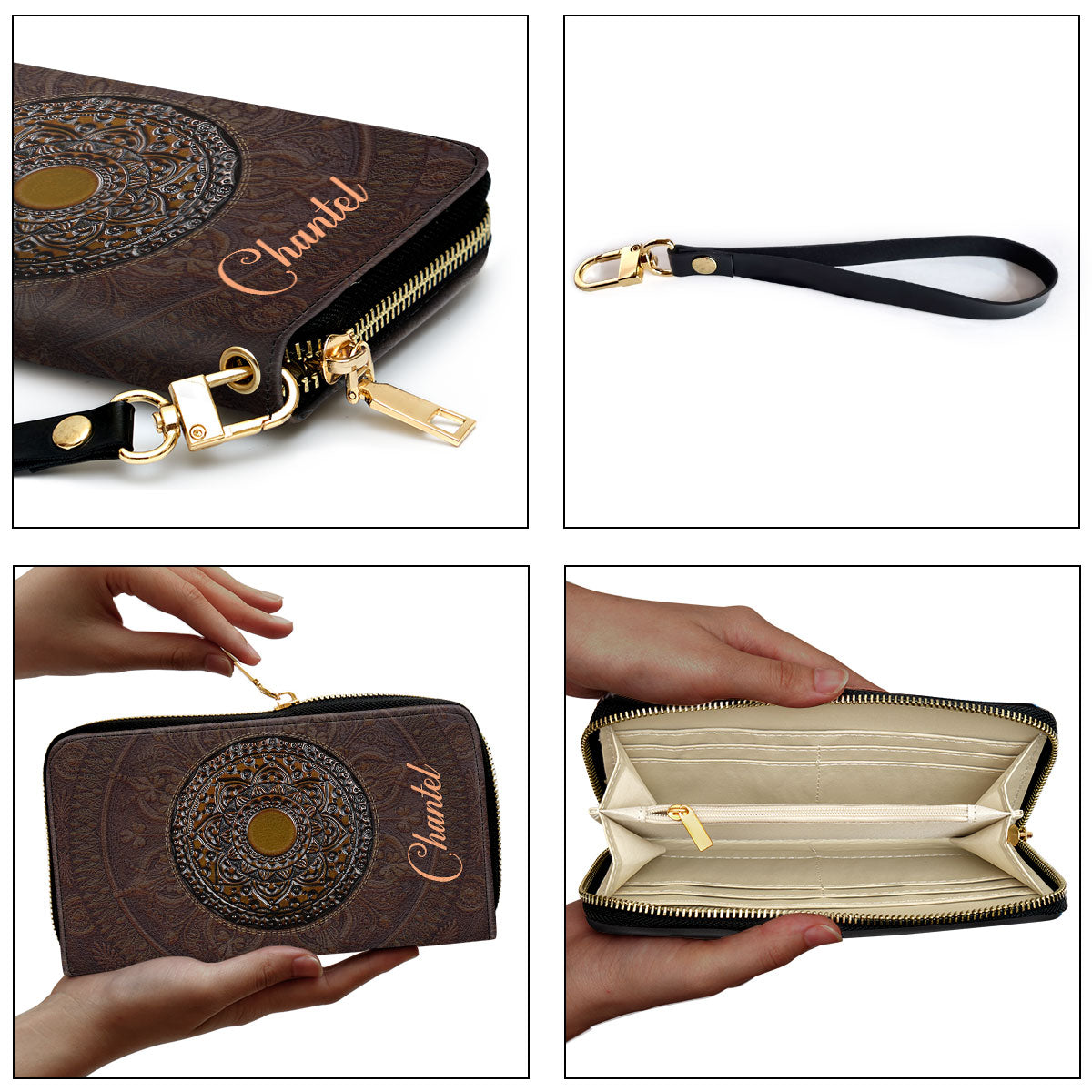 The Mysticism - Personalized Leather Clutch Purse STB25