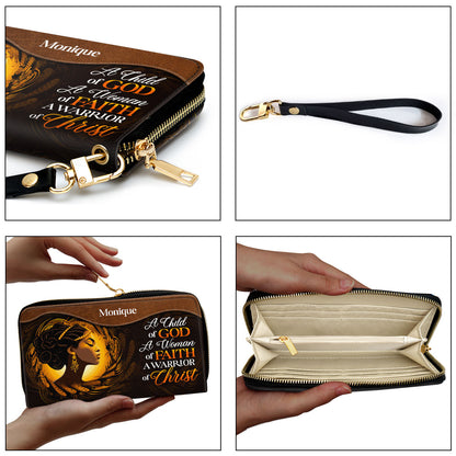 A Child Of God - Personalized Leather Clutch Purse STB27