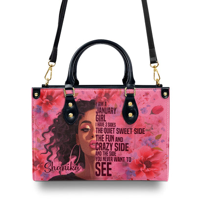 I Am A Girl - Personalized Leather Handbag STB72