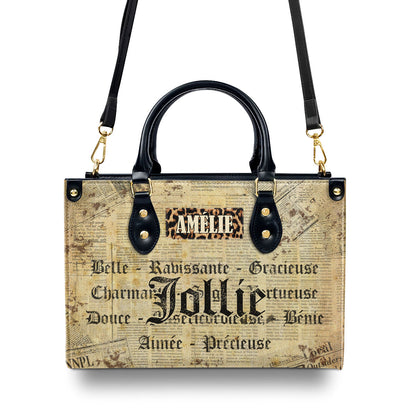 Jollie - Personalized Leather Hand Bag SBLHBT65