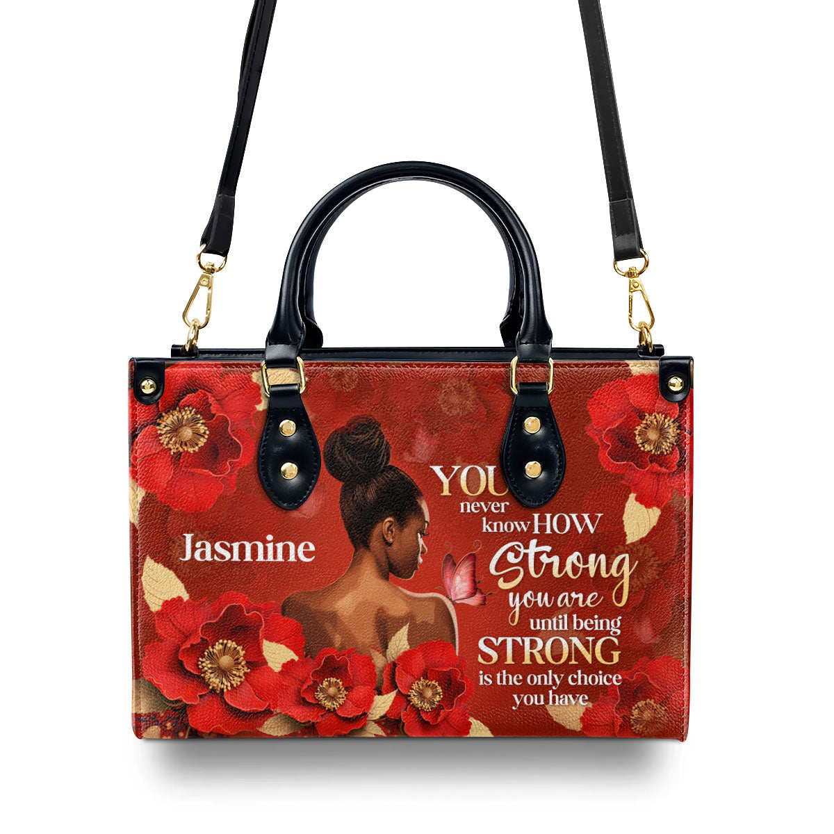 Being Strong - Personalized Leather Hand Bag STB85