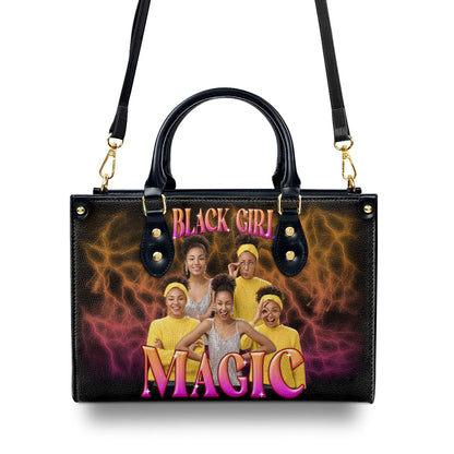 Black Girl Magic - Personalized Leather Handbag SBLHBNUN884M