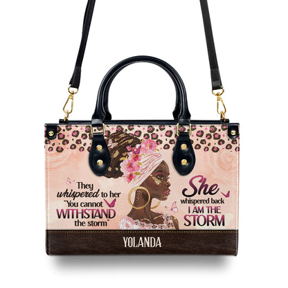 I Am The Storm - Personalized Leather Handbag SBHN02
