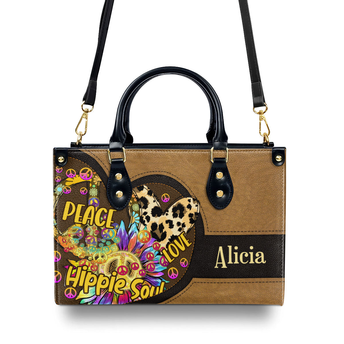 Hippie Soul - Personalized Leather Handbag STB221