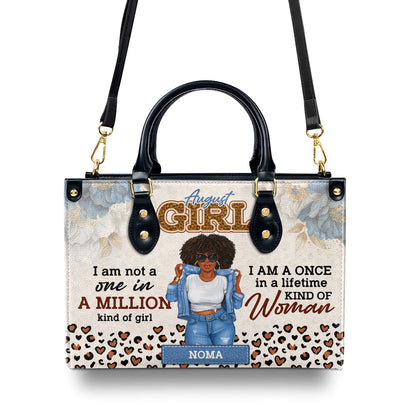 I Am A Once In A Lifetime Kind Of Woman - Personalized Leather Handbag SBHN10