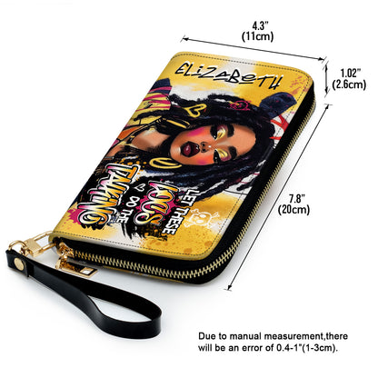 Let These Locs Do The Talking - Personalized Leather Clutch Purse