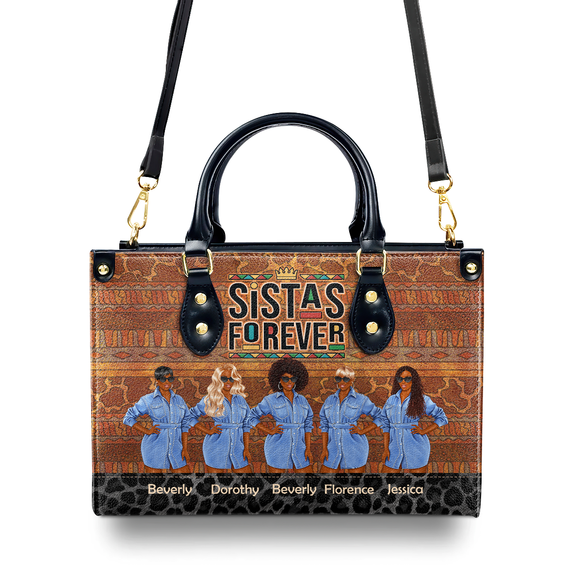 Sistas Forever - Personalized Leather Handbag SBLHBLM2736M