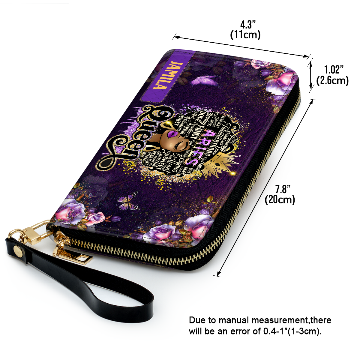 Zodiac Queen - Personalized Leather Clutch Purse