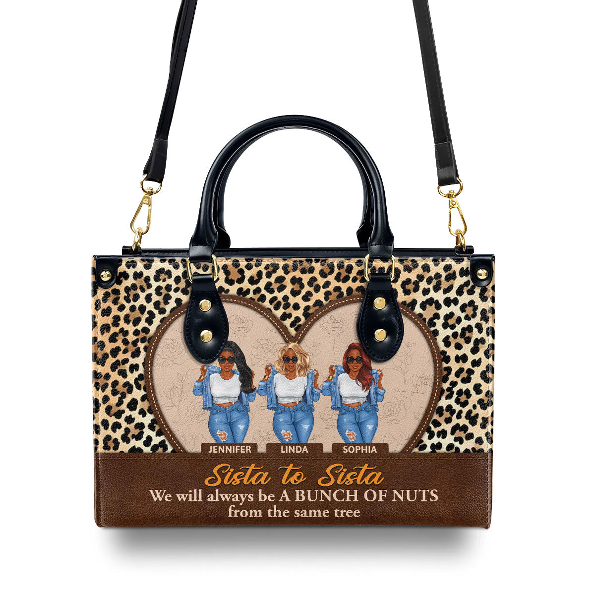 Sista To Sista - Personalized Leather Handbag SBLHBLT2316T