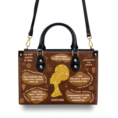 Daily Affirmations - Personalized Leather Handbag STB166