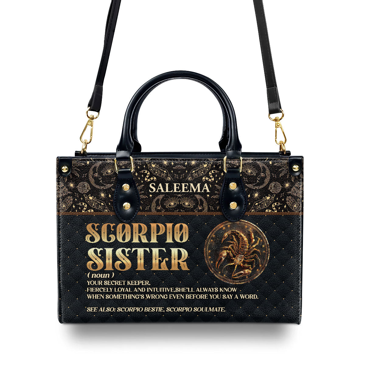 Sister Zodiac Sign - Personalized Leather Handbag SBLHBLM2071M