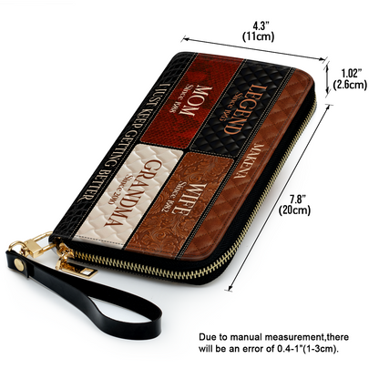 Grandma Just Keep Getting Better - Personalized Leather Clutch Purse