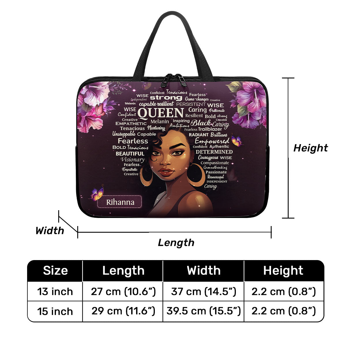 Black Queen - Personalized Laptop Sleeve SB37