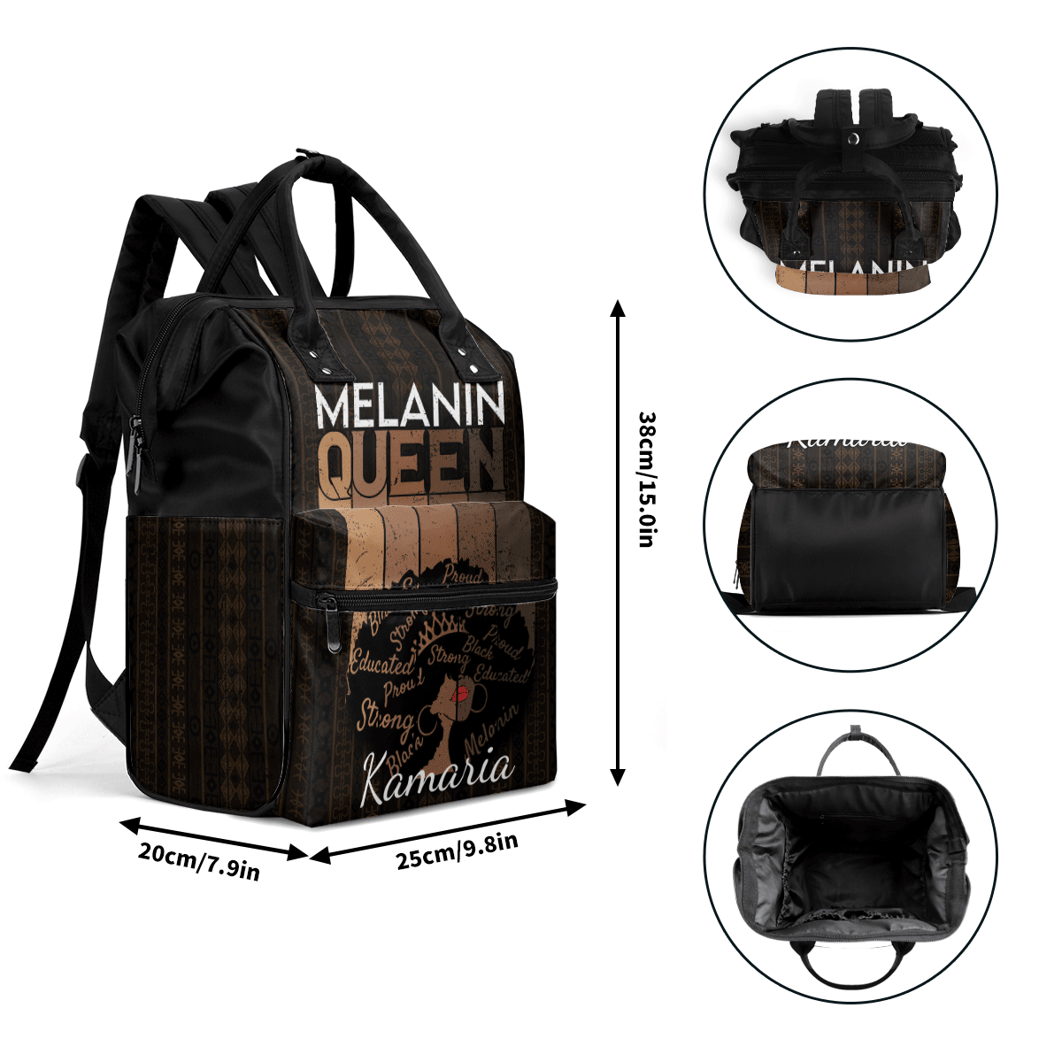 Melanin Queen - Personalized Duckbilled Backpack SBDBPLM1201D