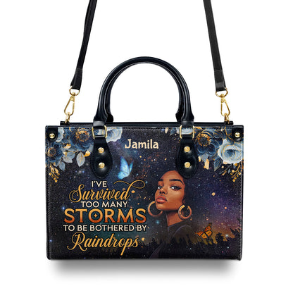 I've Survived Too Many Storms - Personalized Leather Handbag SBLHBLM1446TA