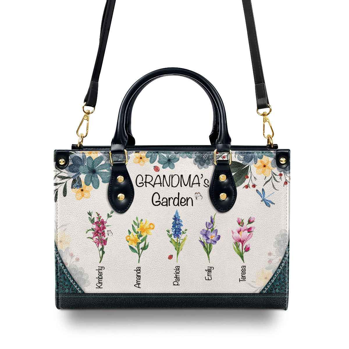 Grandma's Garden - Personalized Leather Handbag SB553