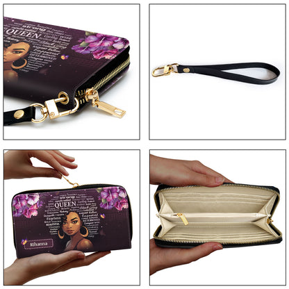 Black Queen - Personalized Leather Clutch Purse SB37