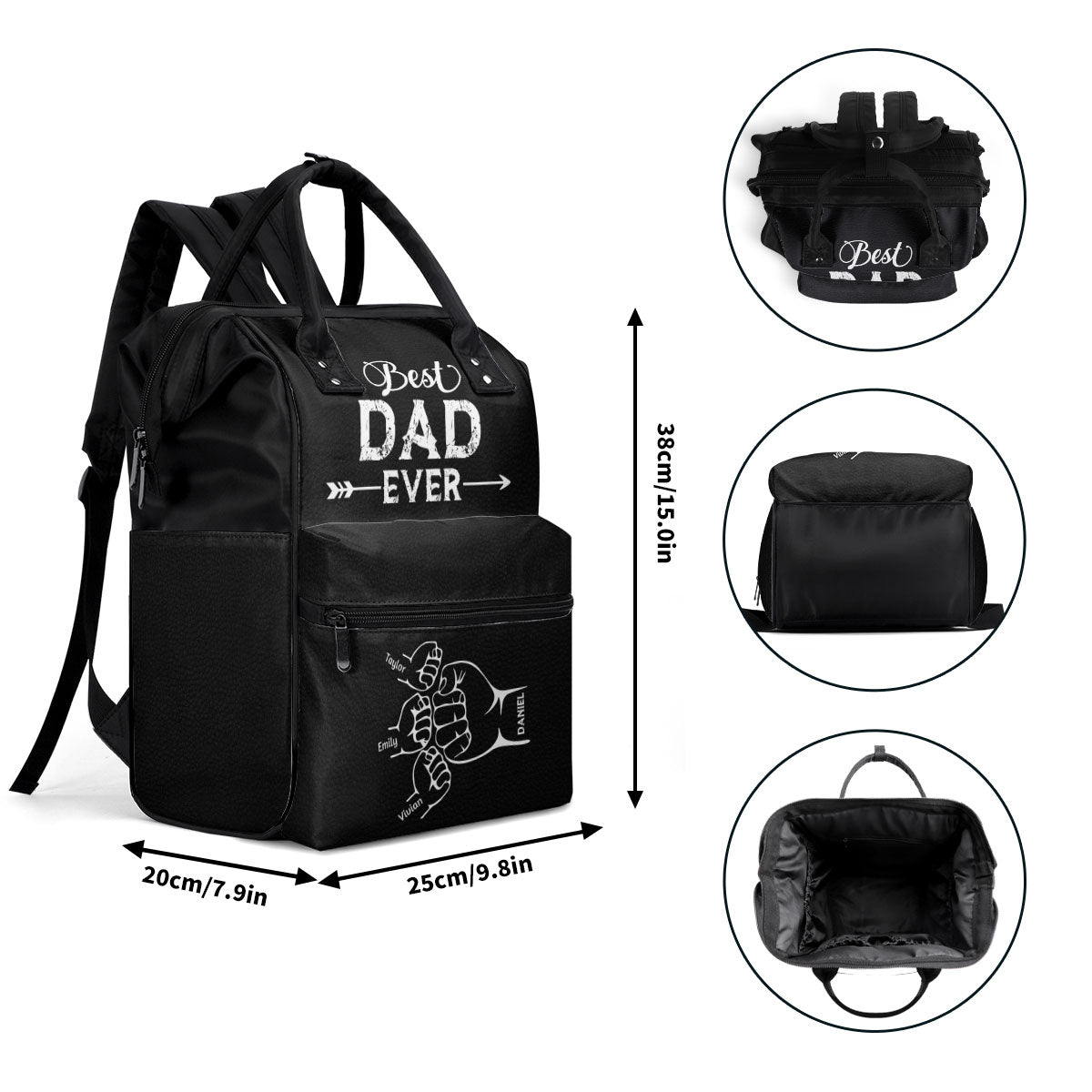 Best Dad Ever Fist Bump - Personalized Duckbilled Backpack SBDBPLM1162M