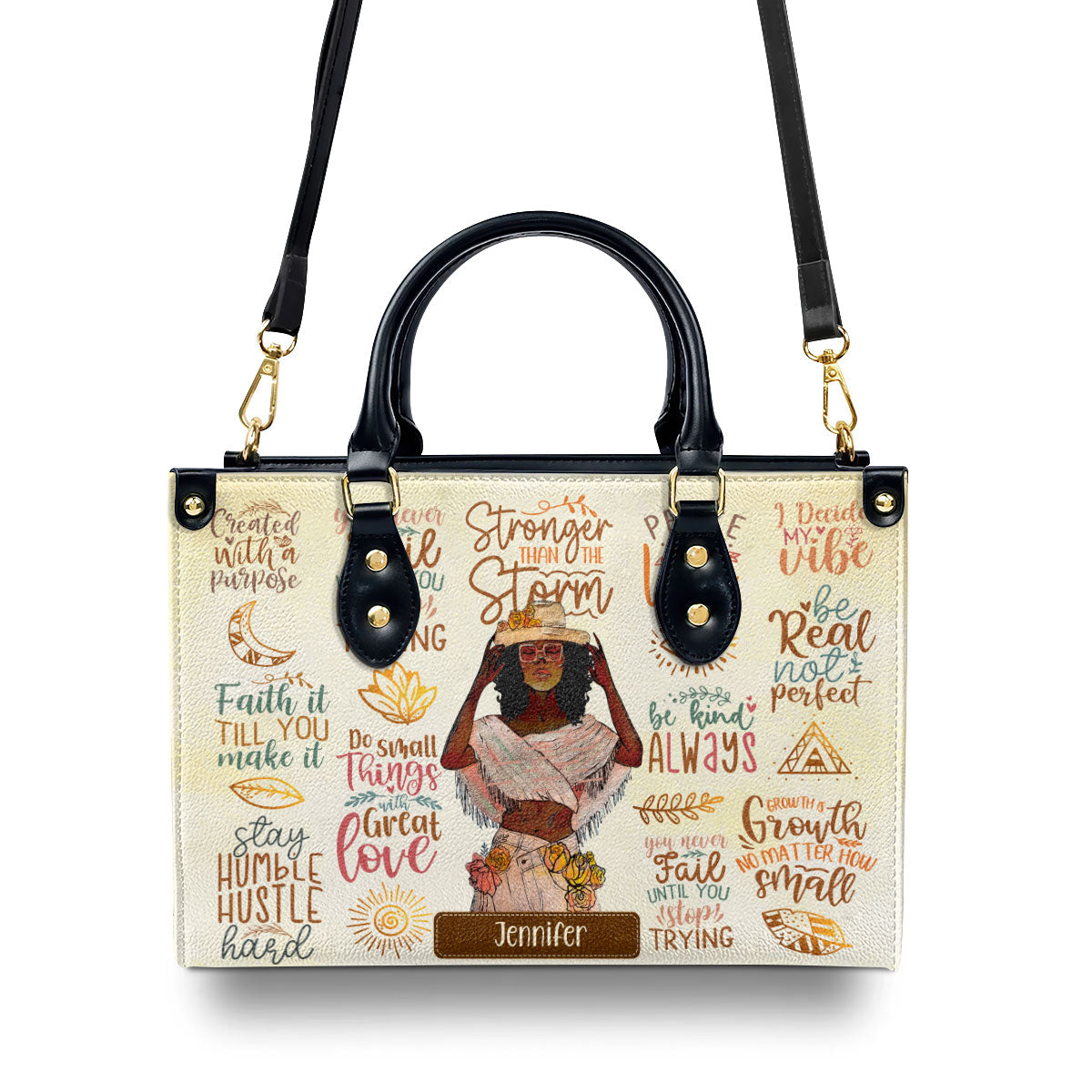 Stronger Than The Storm - Personalized Leather Handbag SBHN14