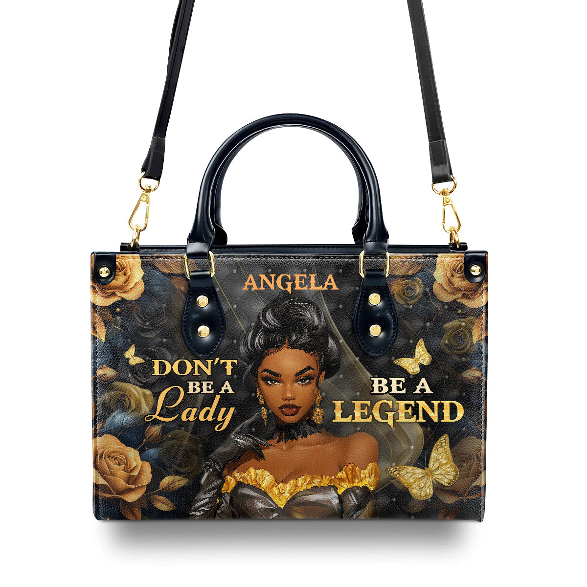 Don't Be A Lady Be A Legend - Personalized Leather Handbag SBLHBLTU2777TA