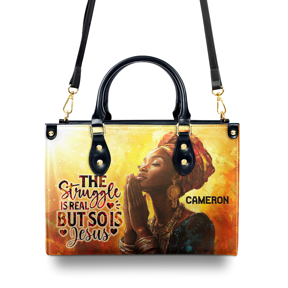 The Struggle Is Real But So Is Jesus - Personalized Leather Handbag SBLHBLM2453T