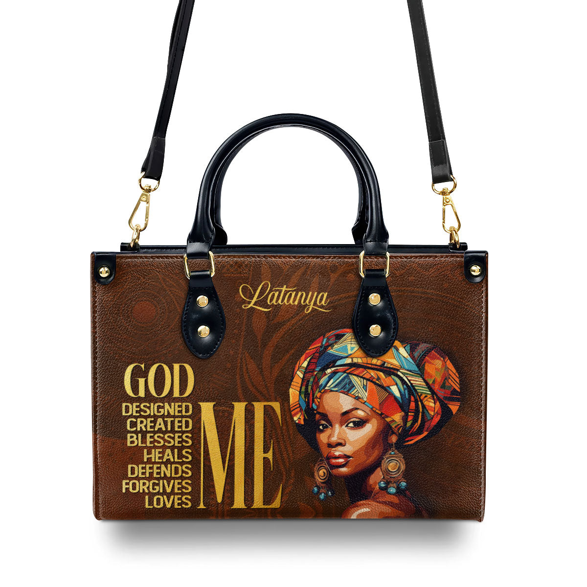 GOD Designed Me - Personalized Leather Handbag STB172