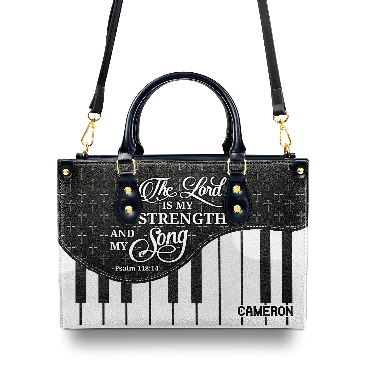 The Lord Is My Strength And My Song - Personalized Leather Handbag SBLHBLM2468M