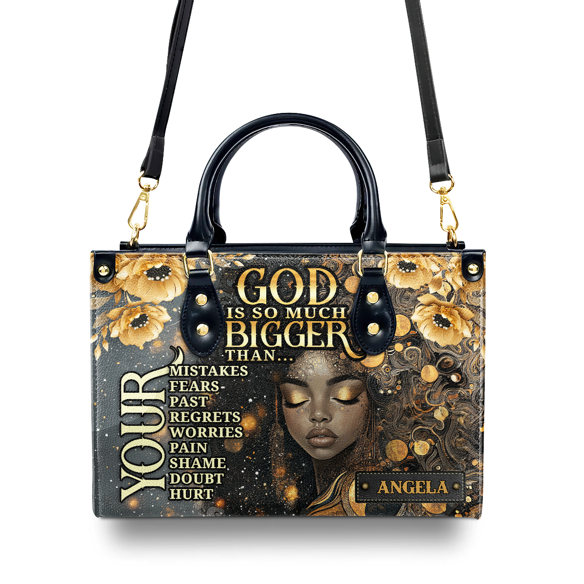 God Is So Much Bigger Than - Personalized Leather Handbag SBLHBLM2450M