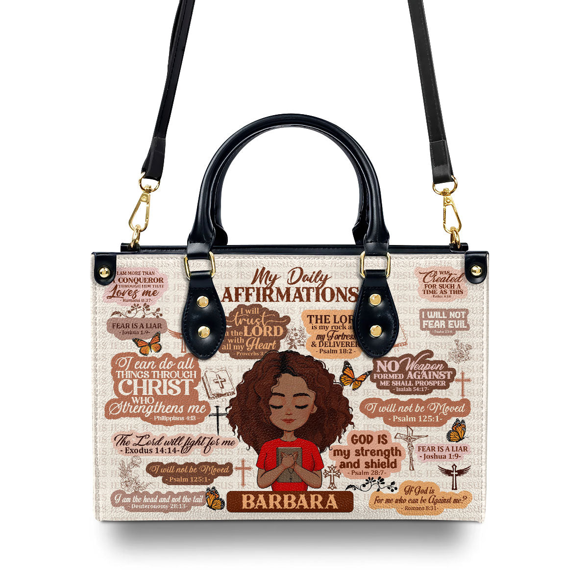 My Daily Affirmations - Personalized Leather Handbag SBLHBLM2276D