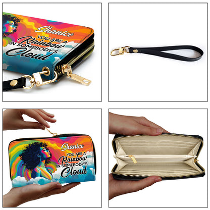 You Are A Rainbow - Personalized Leather Clutch Purse STB48