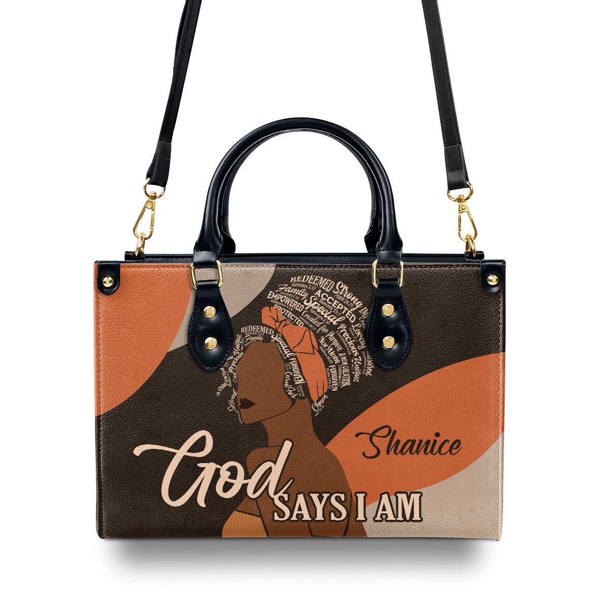 God Says I Am - Personalized Leather Handbag STB94