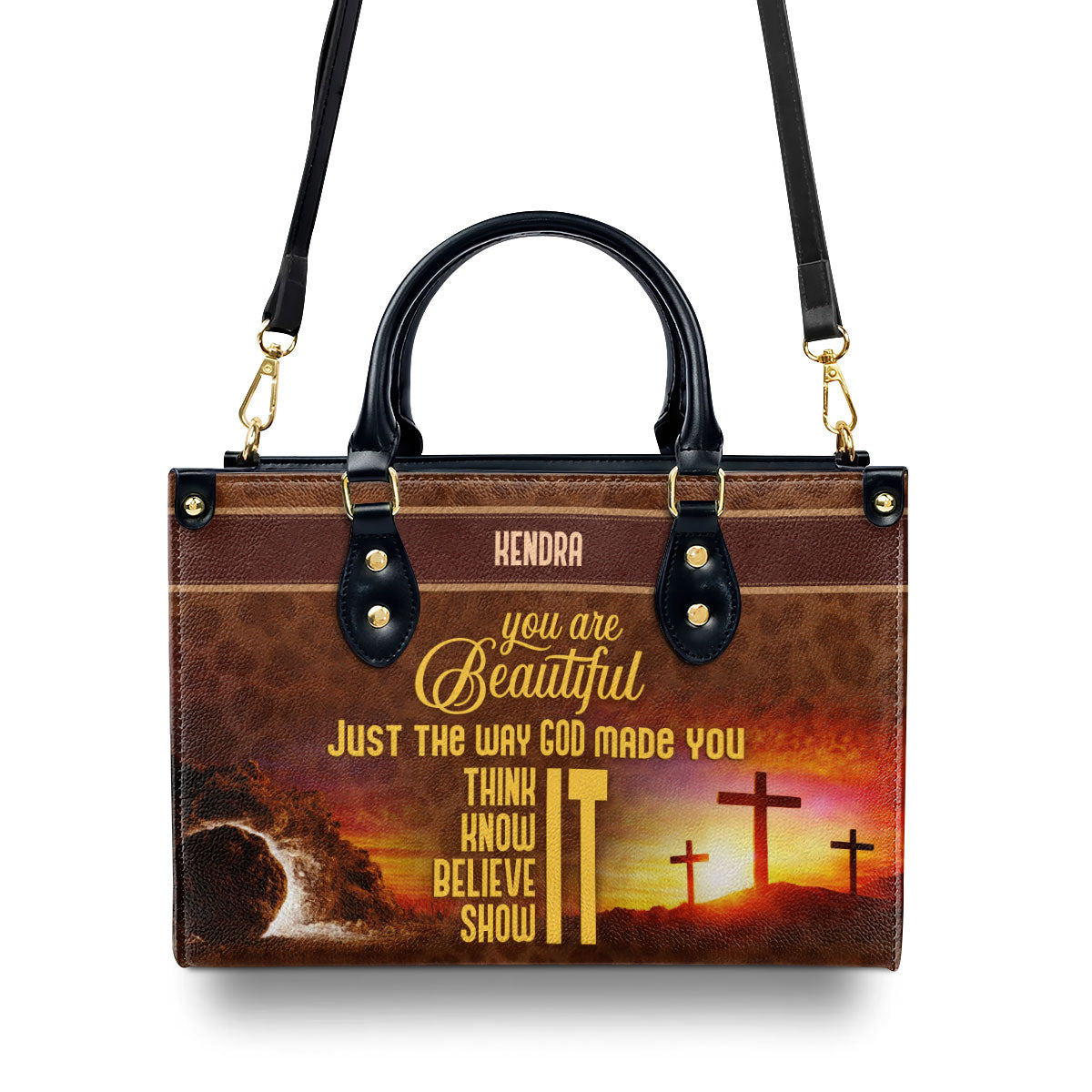 You Are Beautiful - Personalized Leather Handbag STB186