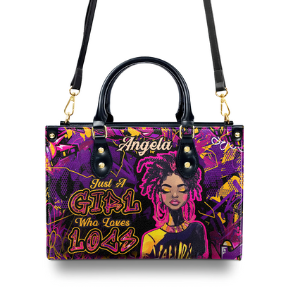 Just A Girl Who Loves Locs - Personalized Leather Handbag SBLHBLM2443L