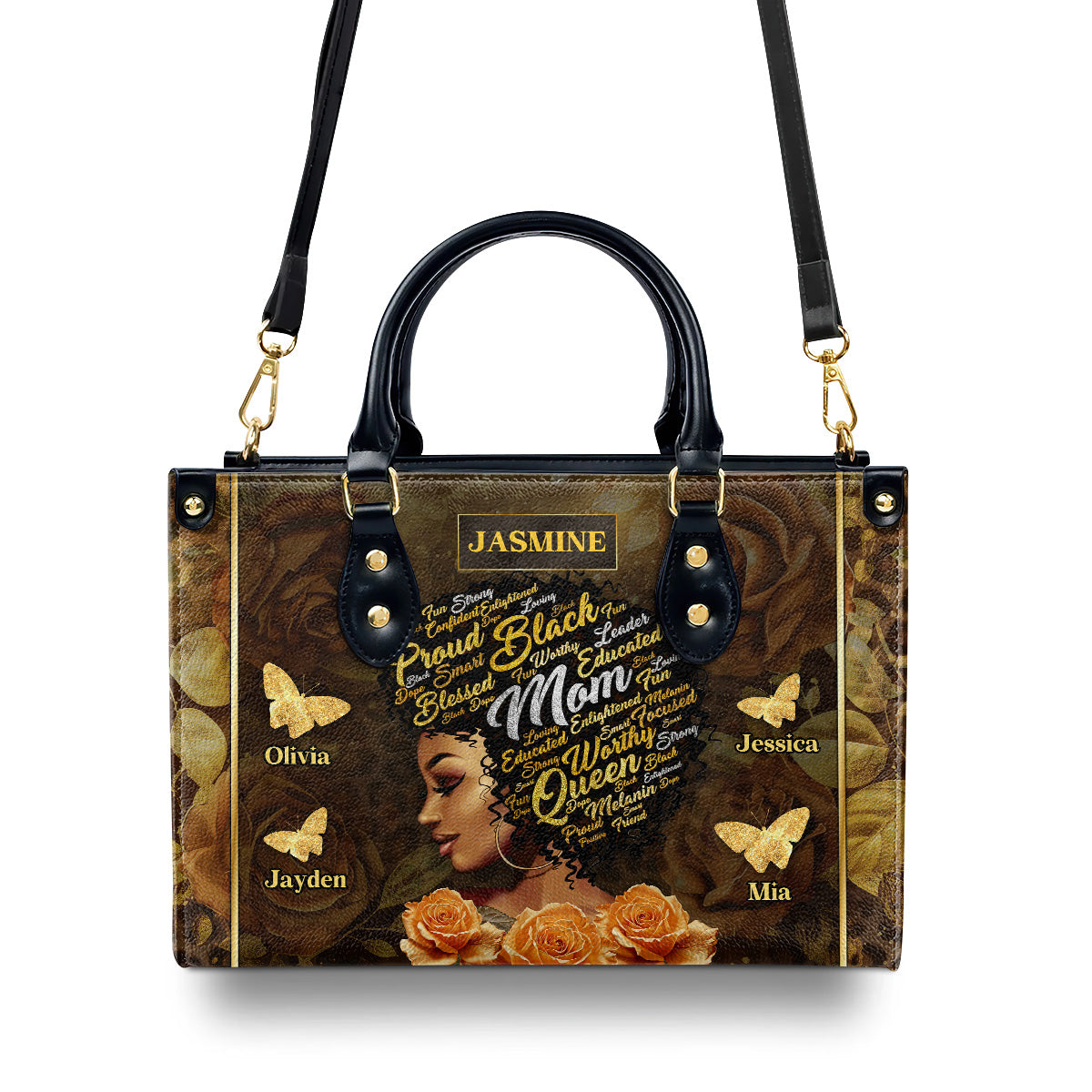 Mom Butterfly - Personalized Leather Handbag SBLHBLTN1333M