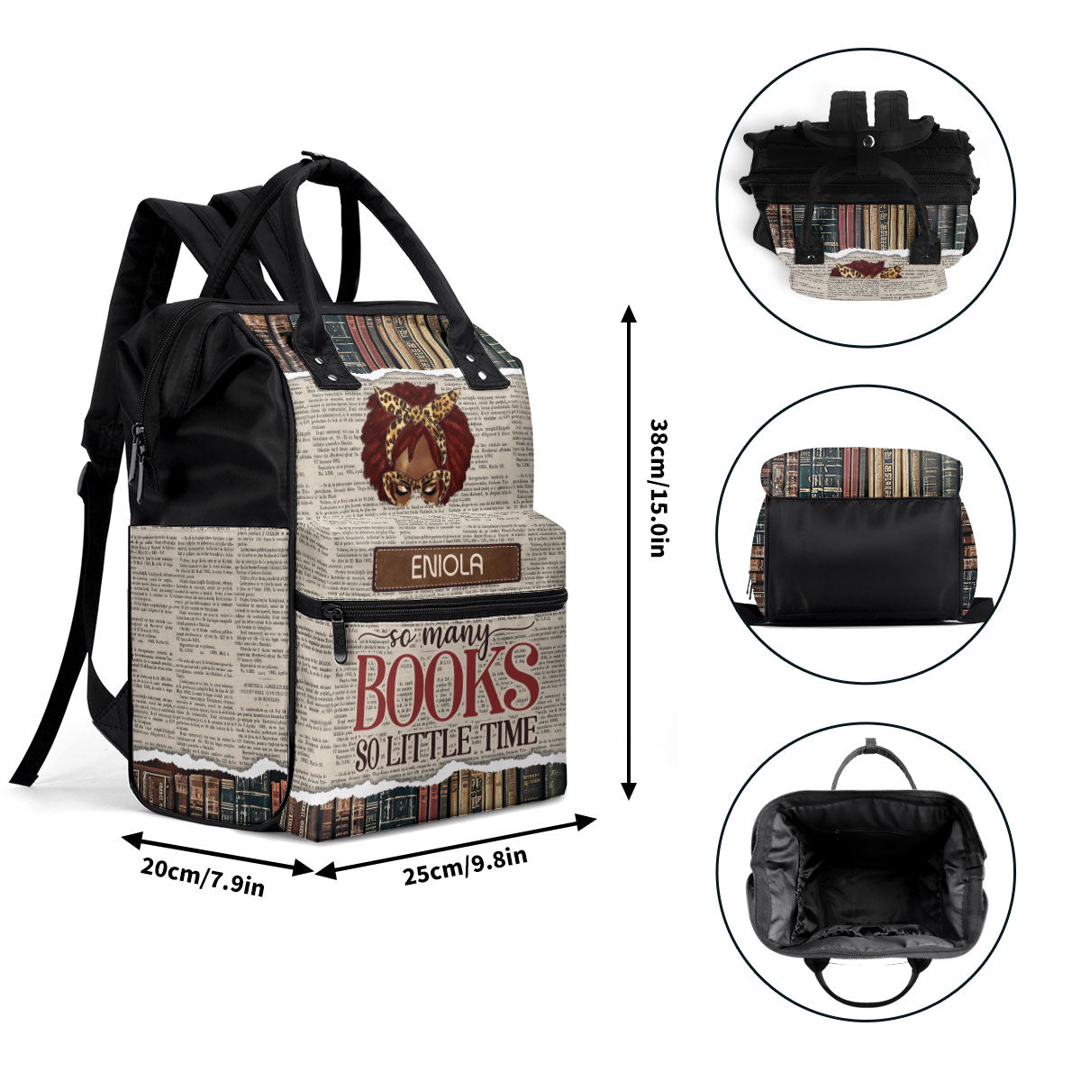 So Many Books, So Little Time - Personalized Duckbilled Backpack SBDBPLM933L