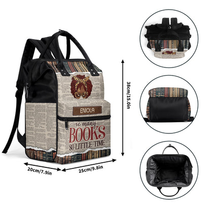 So Many Books, So Little Time - Personalized Duckbilled Backpack SBDBPLM933L