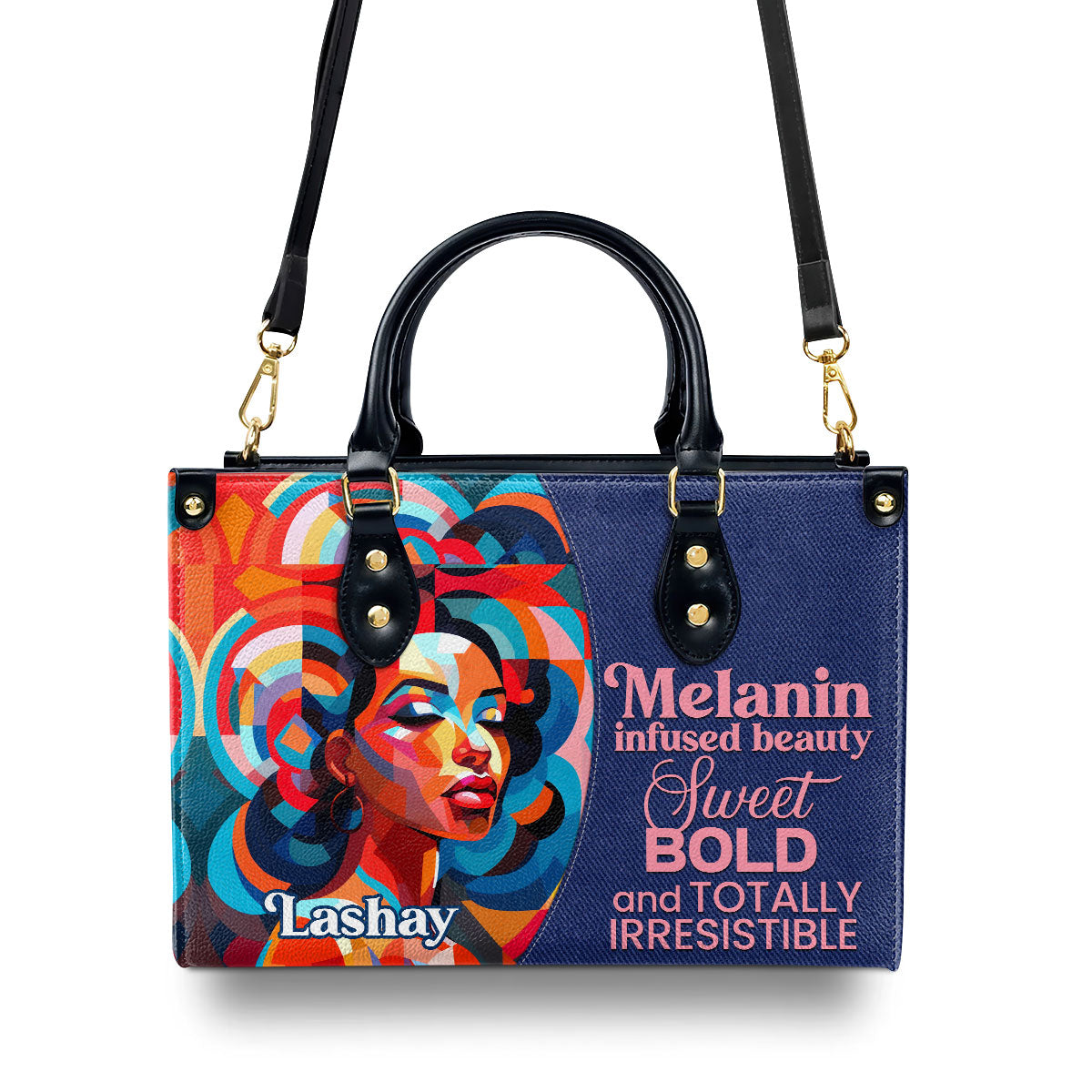 Melanin Infused Beauty - Personalized Leather Hand Bag STB80