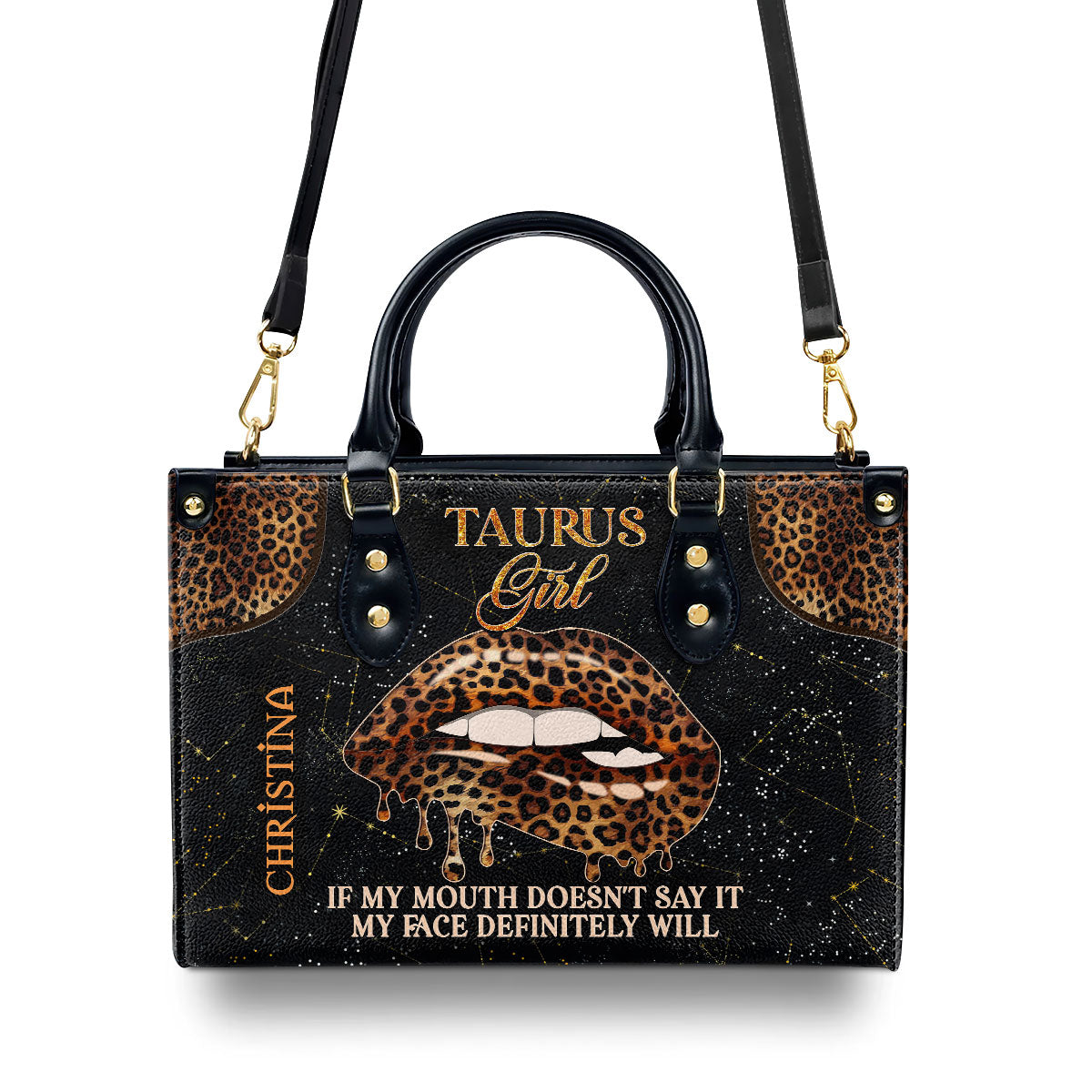 If My Mouth Doesn't Say It My Face Definitely Will - Personalized Leather Handbag MB93