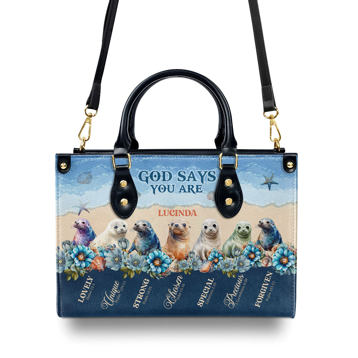 God Says You Are - Personalized Leather Handbag MB87