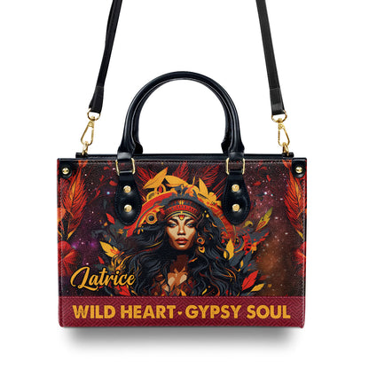 Wild Heart Gipsy Soul - Personalized Leather Hand Bag STB88