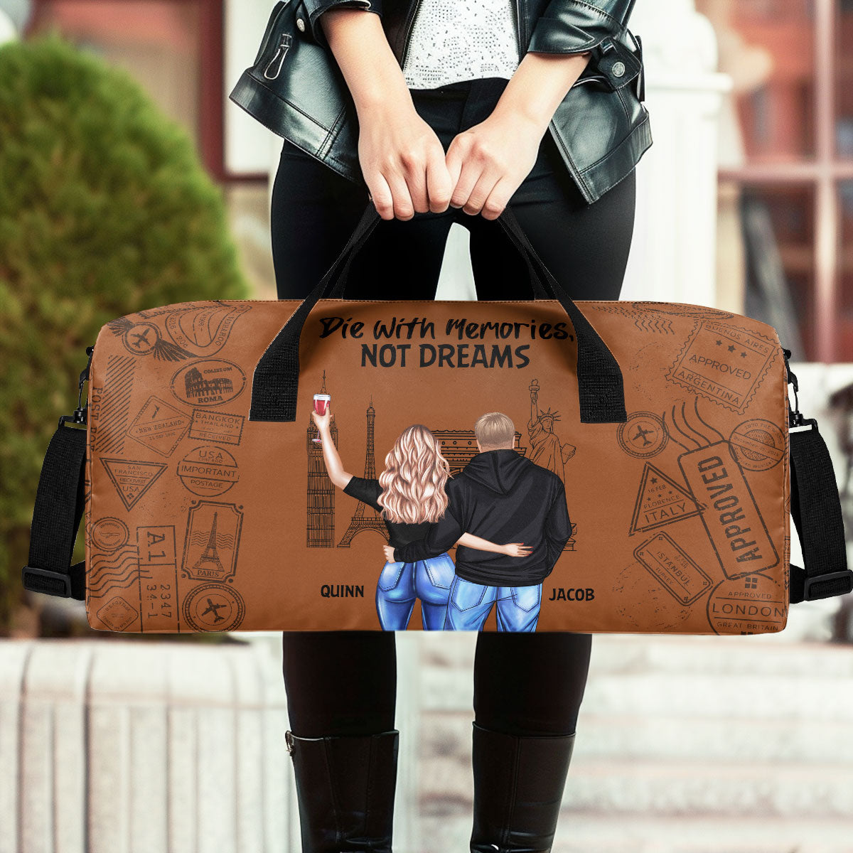 Travel Partners For Life - Personalized Minimalist Duffle Bag SBMDBN48