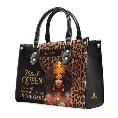 Black Queen is Powerful - Personalized Leather Handbag MB24